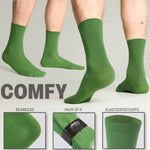 CityComfort Mens Calf Socks, Breathable Crew Socks Multipack - Pack of 6 - Get Trend