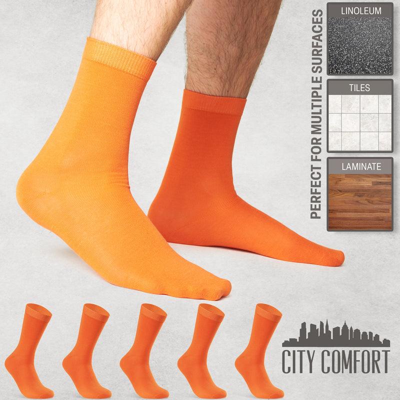 CityComfort Mens Calf Socks, Breathable Crew Socks Multipack - Pack of 6 - Get Trend