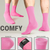 CityComfort Mens Calf Socks, Breathable Crew Socks Multipack - Pack of 6 - Get Trend