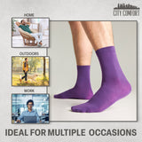 CityComfort Mens Calf Socks, Breathable Crew Socks Multipack - Pack of 6 - Get Trend