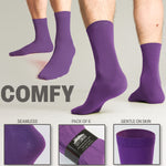 CityComfort Mens Calf Socks, Breathable Crew Socks Multipack - Pack of 6 - Get Trend