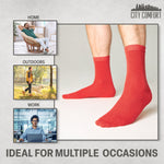 CityComfort Mens Calf Socks, Breathable Crew Socks Multipack - Pack of 6 - Get Trend