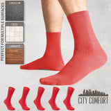 CityComfort Mens Calf Socks, Breathable Crew Socks Multipack - Pack of 6 - Get Trend