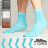 CityComfort Mens Calf Socks, Breathable Crew Socks Multipack - Pack of 6 - Get Trend