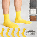 CityComfort Mens Calf Socks, Breathable Crew Socks Multipack - Pack of 6 - Get Trend