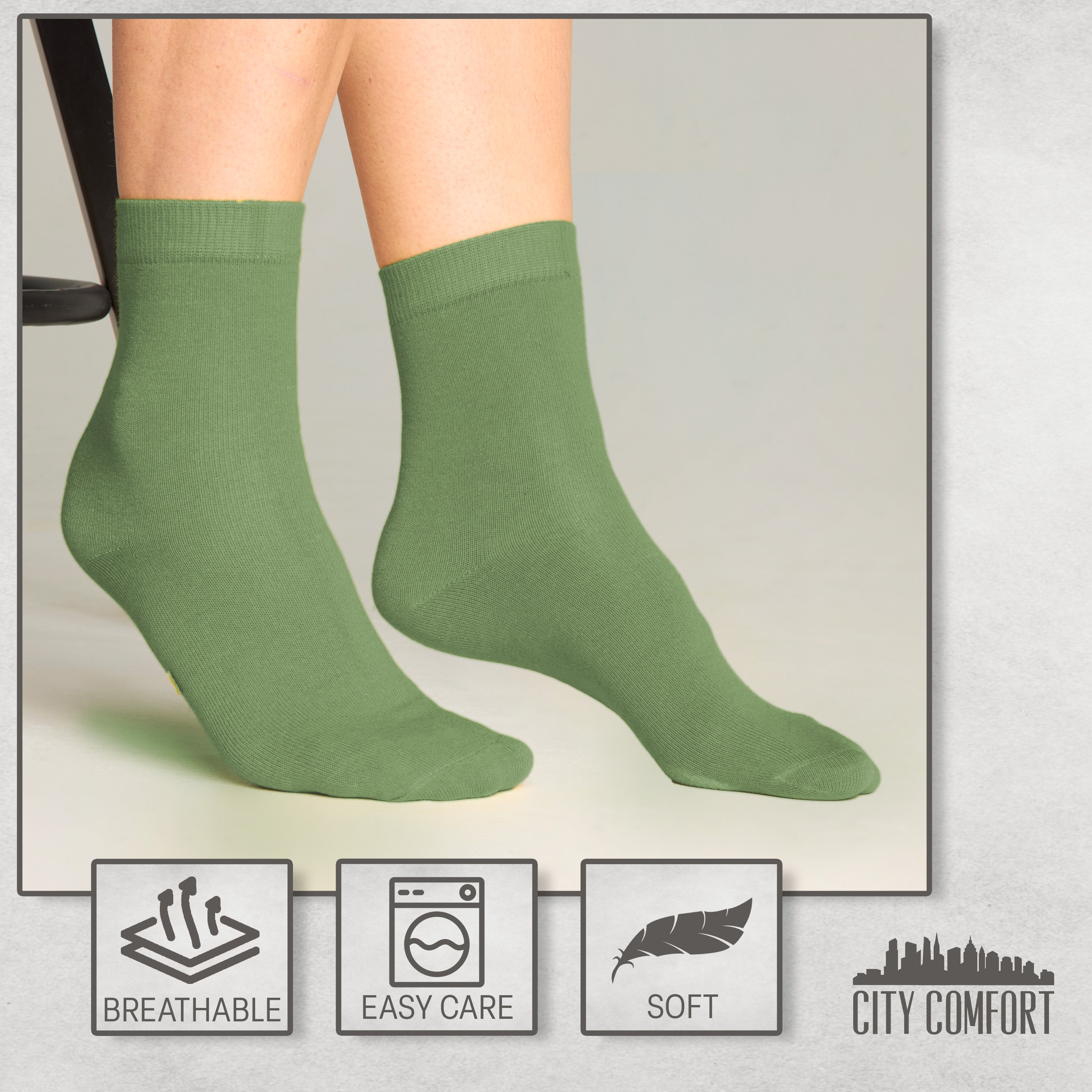 CityComfort Calf Socks for Women and Teenagers - Pack of 6 - Get Trend