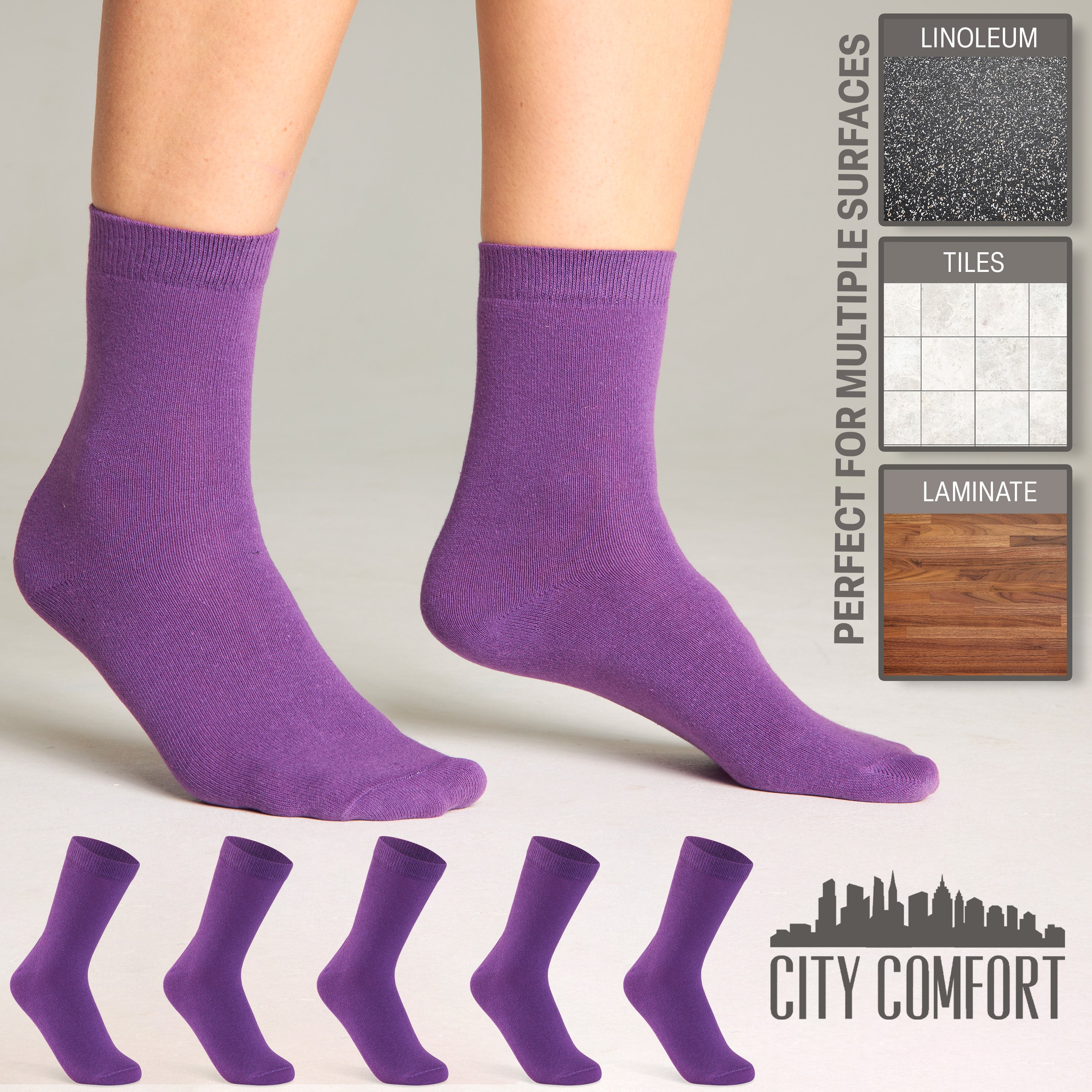 CityComfort Calf Socks for Women and Teenagers - Pack of 6 - Get Trend