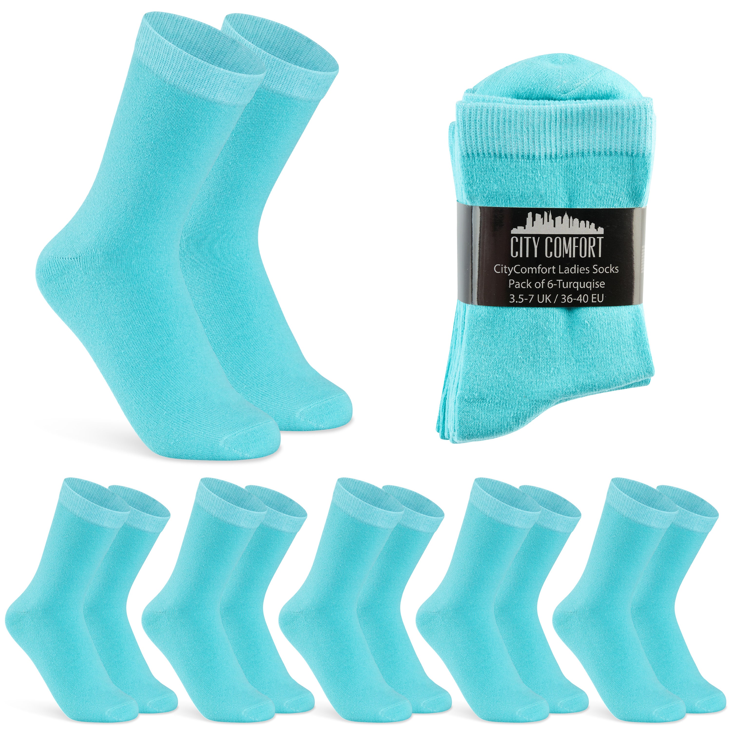 CityComfort Calf Socks for Women and Teenagers - Pack of 6 - Get Trend