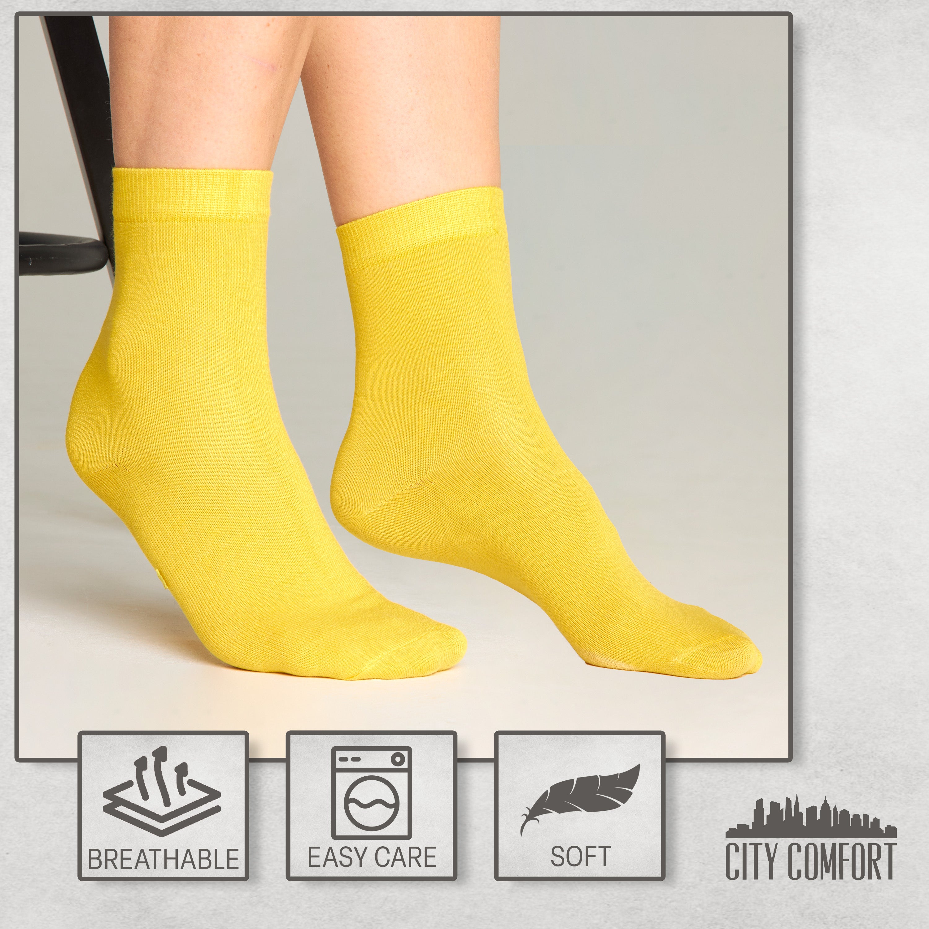 CityComfort Calf Socks for Women and Teenagers - Pack of 6 - Get Trend