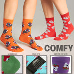 CityComfort Calf Socks for Women and Teenagers - Multi Animal - Pack of 6 - Get Trend