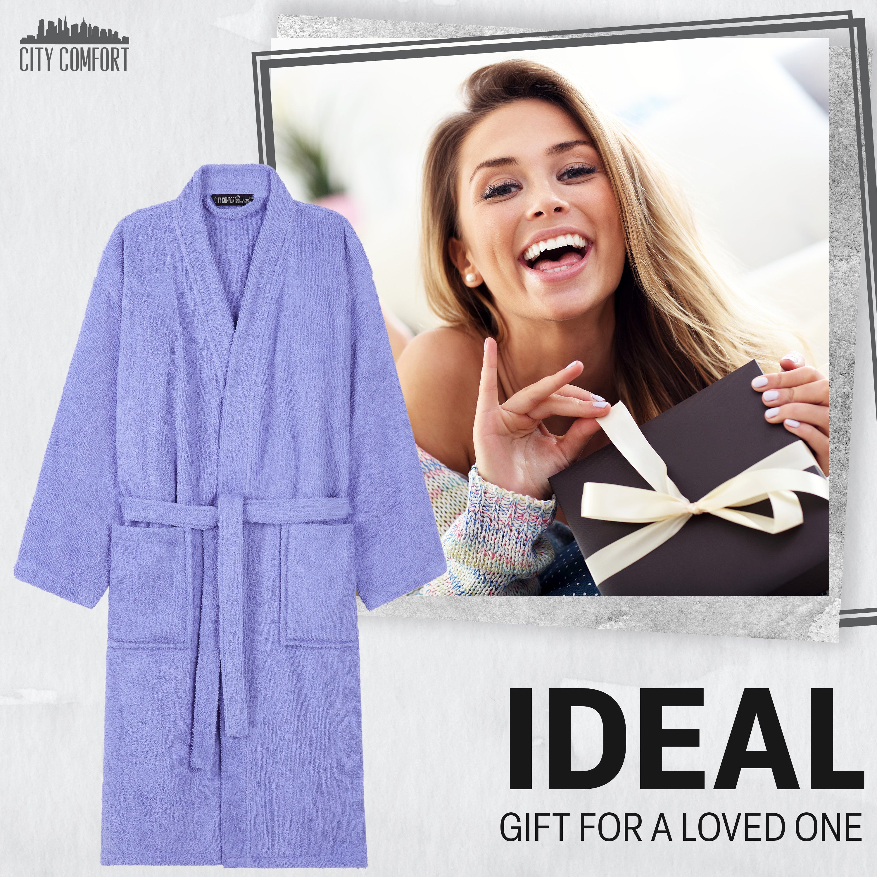 Bath Robes for Women - Absorbent Cotton Terry Towelling Bathrobe - Get Trend