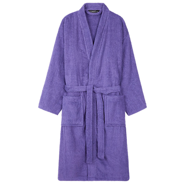 KAV Mens Hooded Towelling Robe-100% Cotton Bathrobe Dressing Gown with  Large Pockets for Gym, Home, Shower, Hotel Robe (Navy,L/XL) | DIY at B&Q