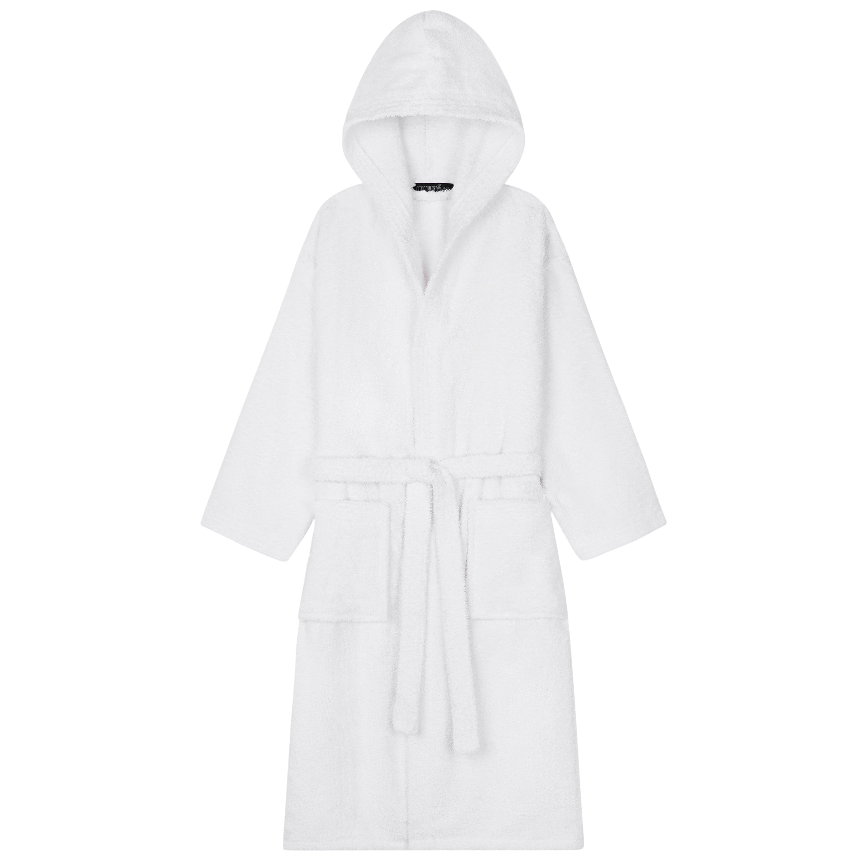 Hooded Bath Robes for Women - Absorbent Cotton Terry Towelling Bathrobe - Get Trend