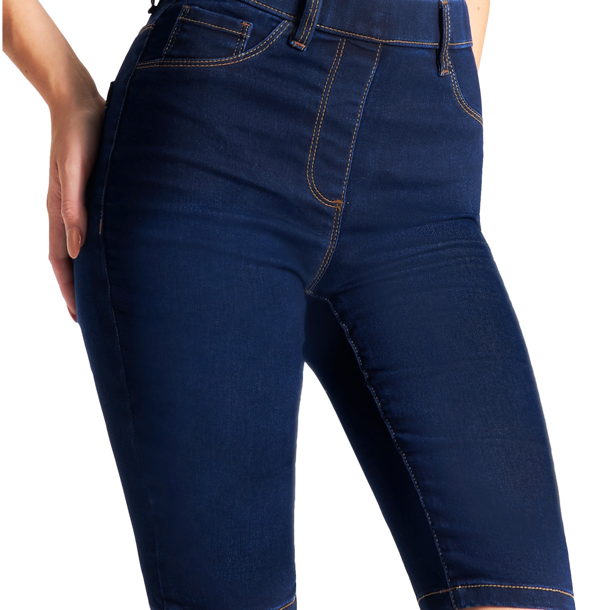 CityComfort Shorts for Women Denim Knee Length Skinny Jeggings Stretchy High Waist - Get Trend