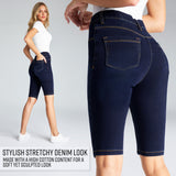 CityComfort Shorts for Women Denim Knee Length Skinny Jeggings Stretchy High Waist - Get Trend