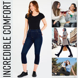 CityComfort Womens Cropped Jegging Jeans, 3/4 Length High Waist Denim Leggings