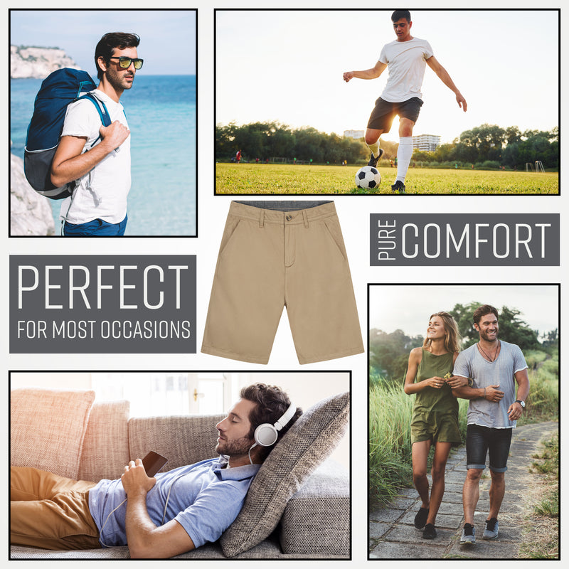 Mens Shorts with Pockets,  Cotton Chino Shorts for Men - Get Trend