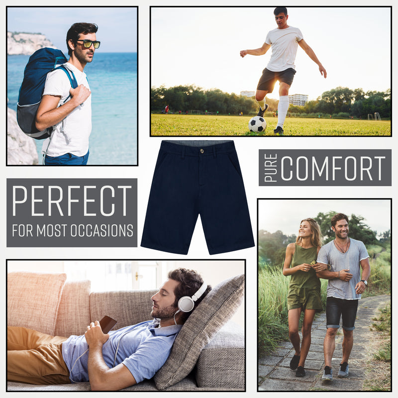 Mens Shorts with Pockets,  Cotton Chino Shorts for Men - Get Trend