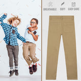 CityComfort Boys Chino Trousers with Front and Back Pockets, Adjustable Waist - Get Trend