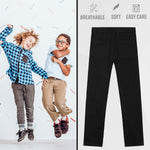 CityComfort Boys Chino Trousers with Front and Back Pockets, Adjustable Waist - Get Trend