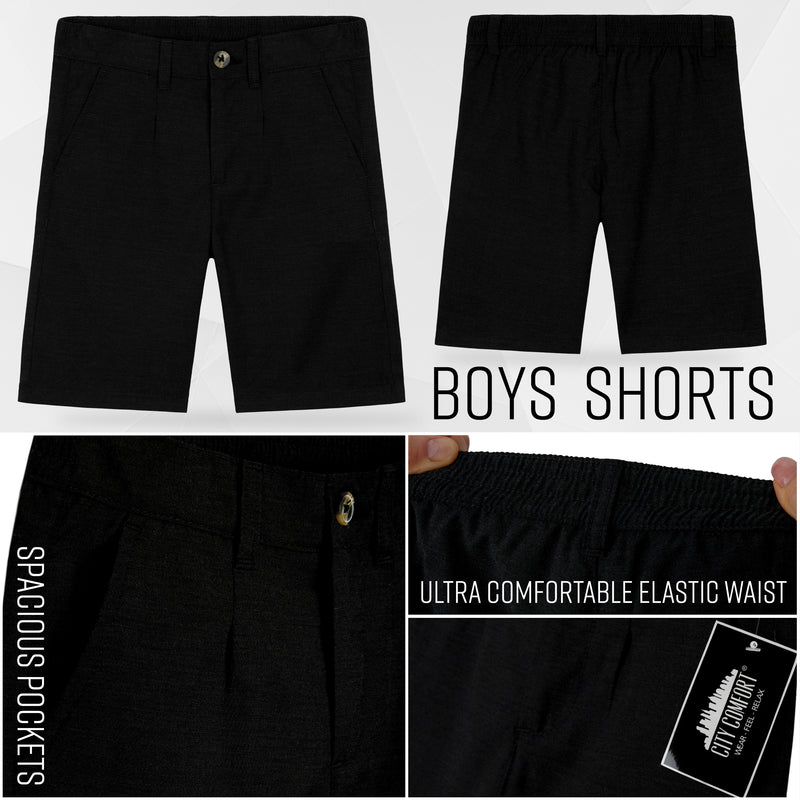 CityComfort Boys Chino Shorts with 2 Pockets, Elasticated Waist - Get Trend