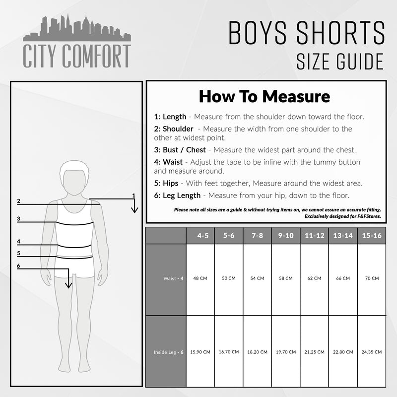 CityComfort Boys Chino Shorts with 2 Pockets, Elasticated Waist - Get Trend
