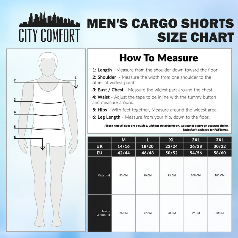CityComfort Mens Cargo Shorts with Pockets - Summer Shorts - Get Trend