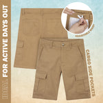 CityComfort Boys Cargo Shorts with Pockets, Breathable Cotton Summer Shorts - Get Trend