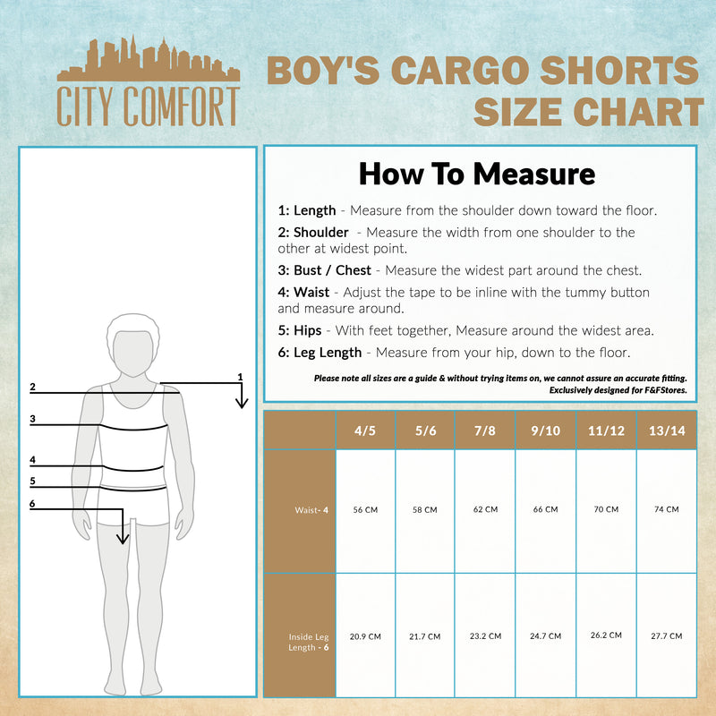 CityComfort Boys Cargo Shorts with Pockets, Breathable Cotton Summer Shorts - Get Trend