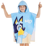 Bluey Towelling Poncho - Hooded Dry Robe for Kids,  Beach Poncho - Get Trend