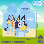 Bluey Towelling Poncho - Hooded Dry Robe for Kids,  Beach Poncho - Get Trend