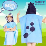 Bluey Towelling Poncho - Hooded Dry Robe for Kids, Beach Poncho - Get Trend