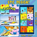 Pokemon Towel Kids Teens Super Soft Absorbent Anime Bath Shower Swimming Beach Towel 100% Cotton Pikachu Gengar Eeevee Holiday Essentials 140x70cm - Get Trend