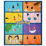 Pokemon Soft Fleece Bed Blanket, Warm Bed Throw 150 x 130cm for Sofa Cosy Bedroom Accessories Sleepover, Anime Gifts for Kids