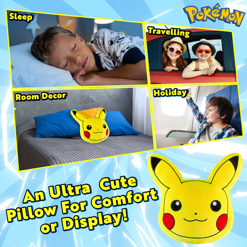 Pokemon 3D Pikachu Cushion Plush for Bed, Bedroom Accessories - Anime Gifts - Get Trend
