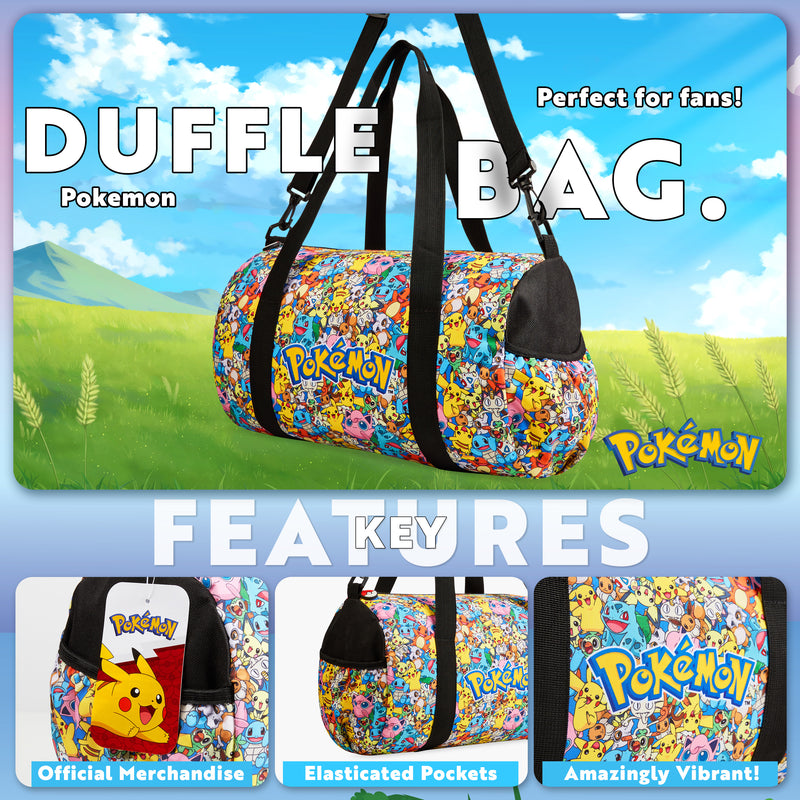 Pokemon Duffle Bag for Kids, Gym Bag or Travel Duffle Bag for Kids