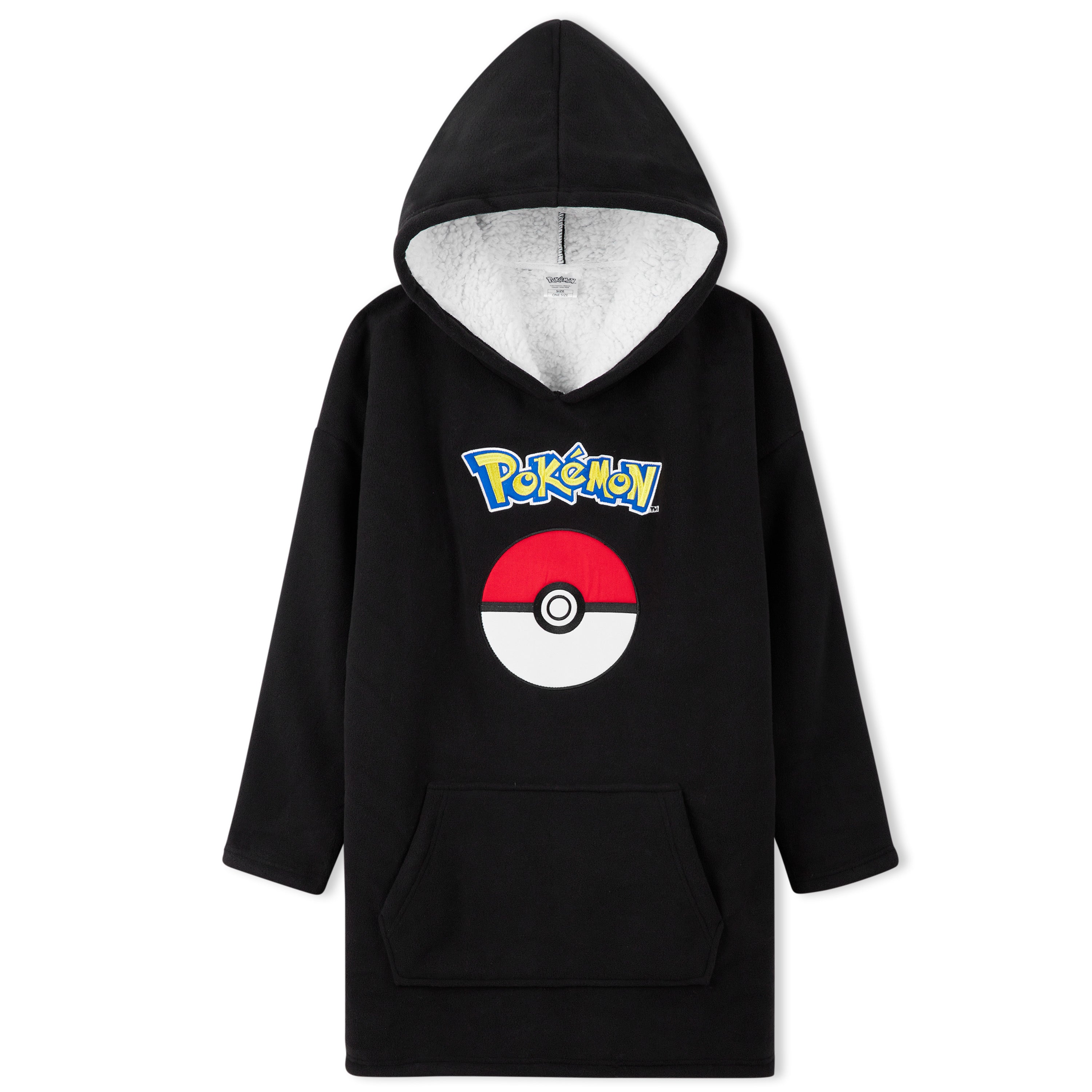 Pokemon Fleece Hoodie Blanket for Kids and Teenagers - Black - Get Trend