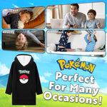 Pokemon Fleece Hoodie Blanket for Kids and Teenagers - Black - Get Trend