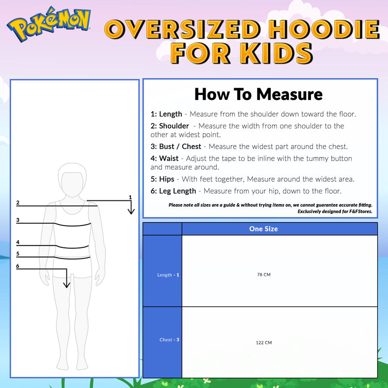 Pokemon Fleece Hoodie Blanket for Kids and Teenagers - Black