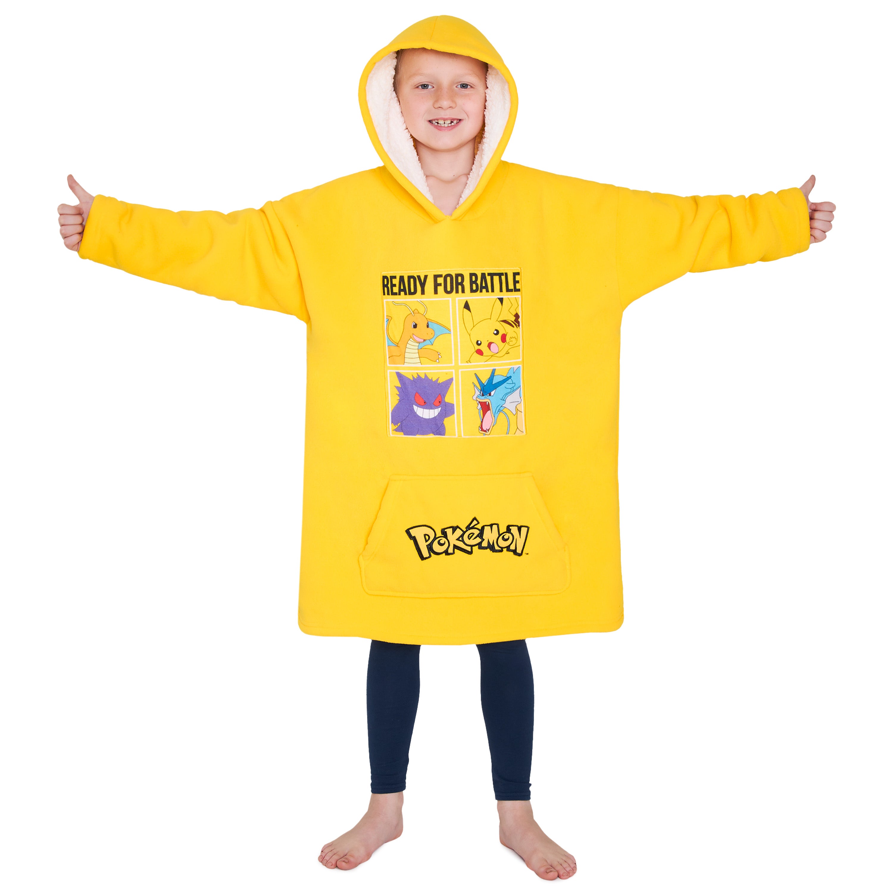 Pokemon Fleece Hoodie Blanket for Kids and Teenagers - One Size Oversized Hoodie - Get Trend