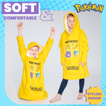 Pokemon Fleece Hoodie Blanket for Kids and Teenagers - One Size Oversized Hoodie - Get Trend