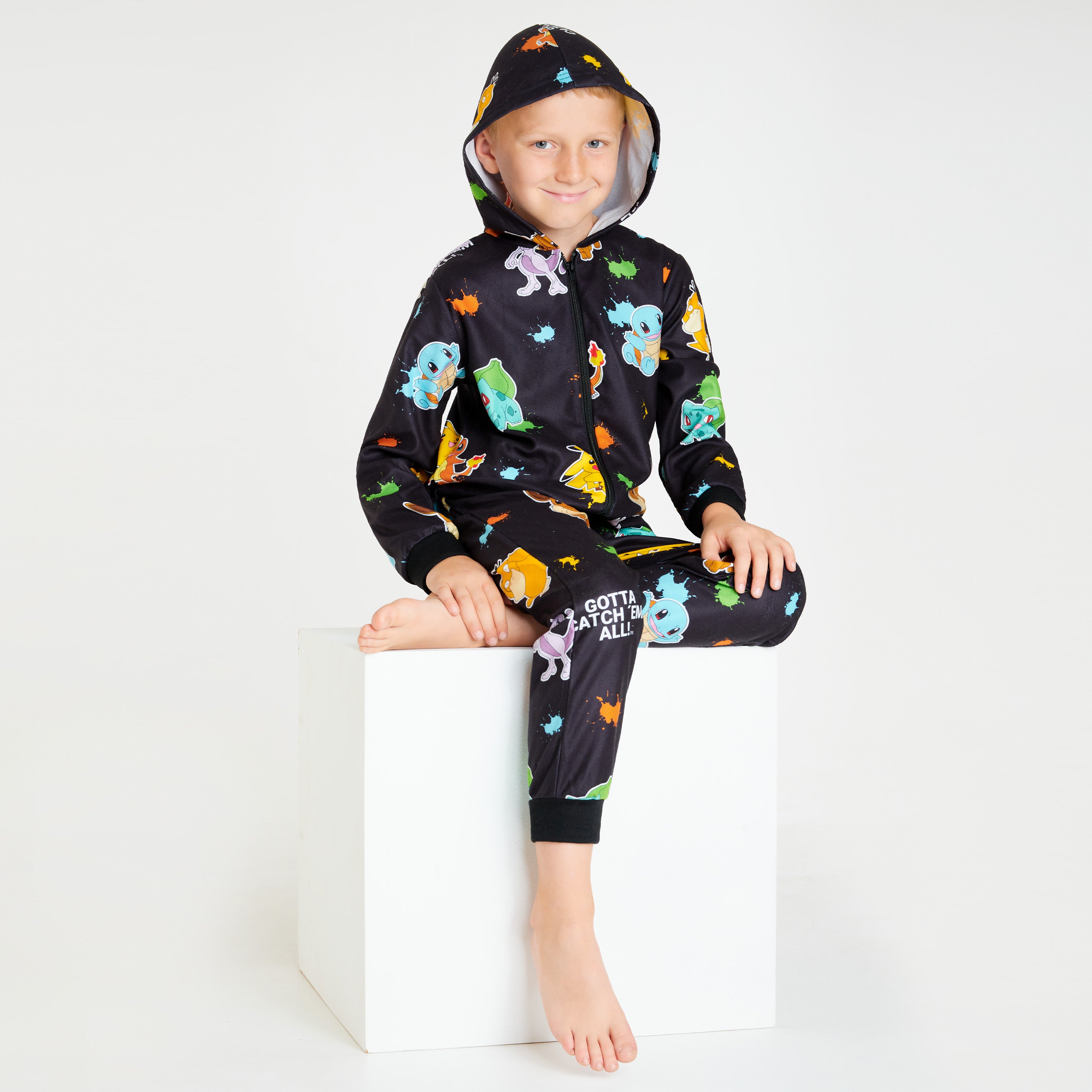 Pokemon Fleece Onesie for Boys Warm Hooded Onesie for Kids Teenagers 4-14 Years Kids PJs Comfy Loungewear - Boys Gifts - Get Trend