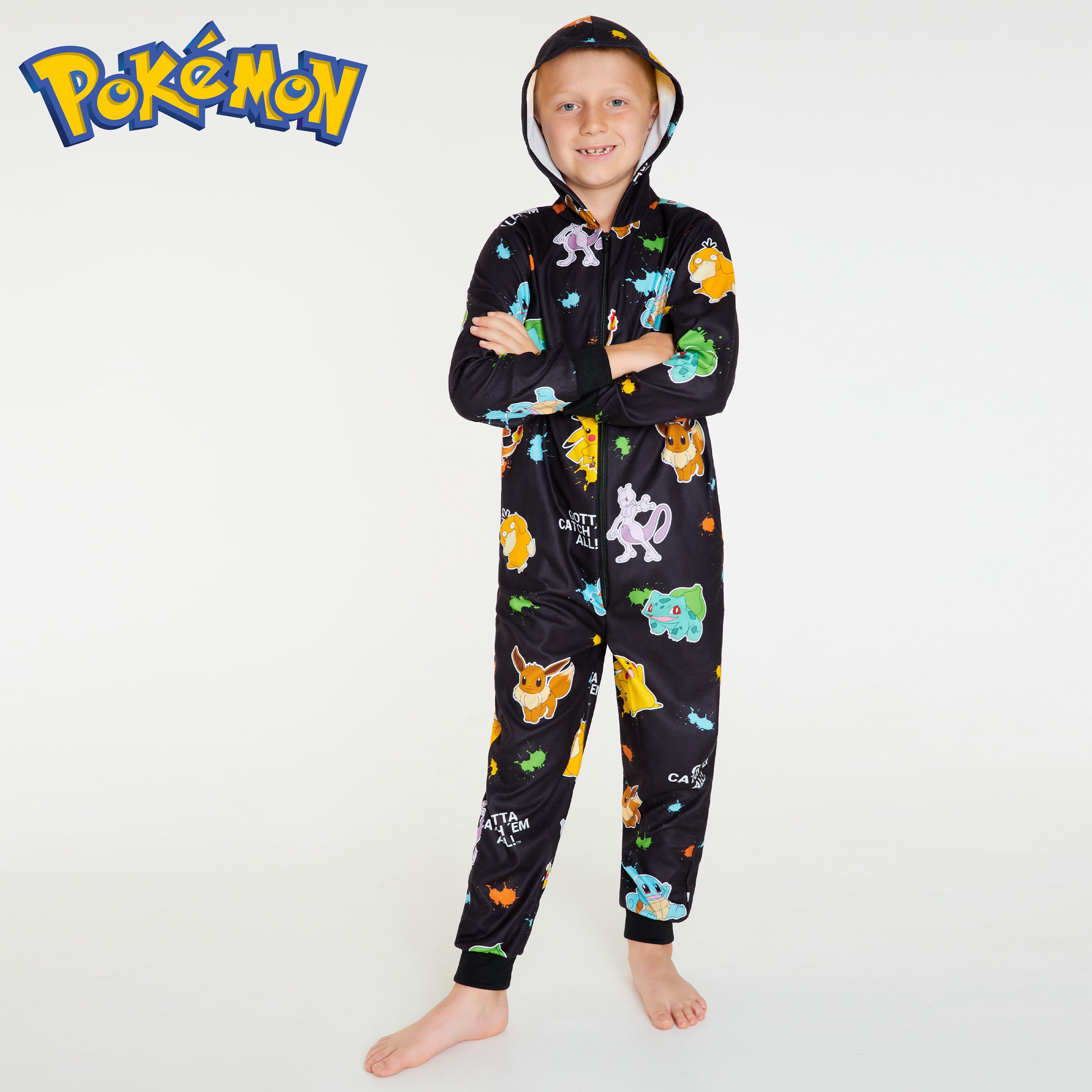 Pokemon Fleece Onesie for Boys Warm Hooded Onesie for Kids Teenagers 4-14 Years Kids PJs Comfy Loungewear - Boys Gifts - Get Trend