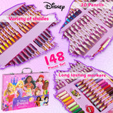 Disney Art Set for Kids 130+ Pieces Colouring Pencils Colouring Crayons Princess Art - Get Trend