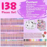 Disney Art Set for Kids 130+ Pieces Colouring Pencils Colouring Crayons Princess Art - Get Trend