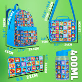 Paw Patrol Backpack Set 4 Pcs Kids Water Bottle 400ml Pencil Case Insulated Lunch Bag