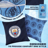 Manchester City F.C. Square Cushion Covers, 39 x 39cm Cushion Cover Pack of 2