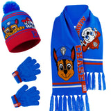 Paw Patrol Boys Winter Accessories Set, Beanie Scarf Gloves - Gifts for Boys