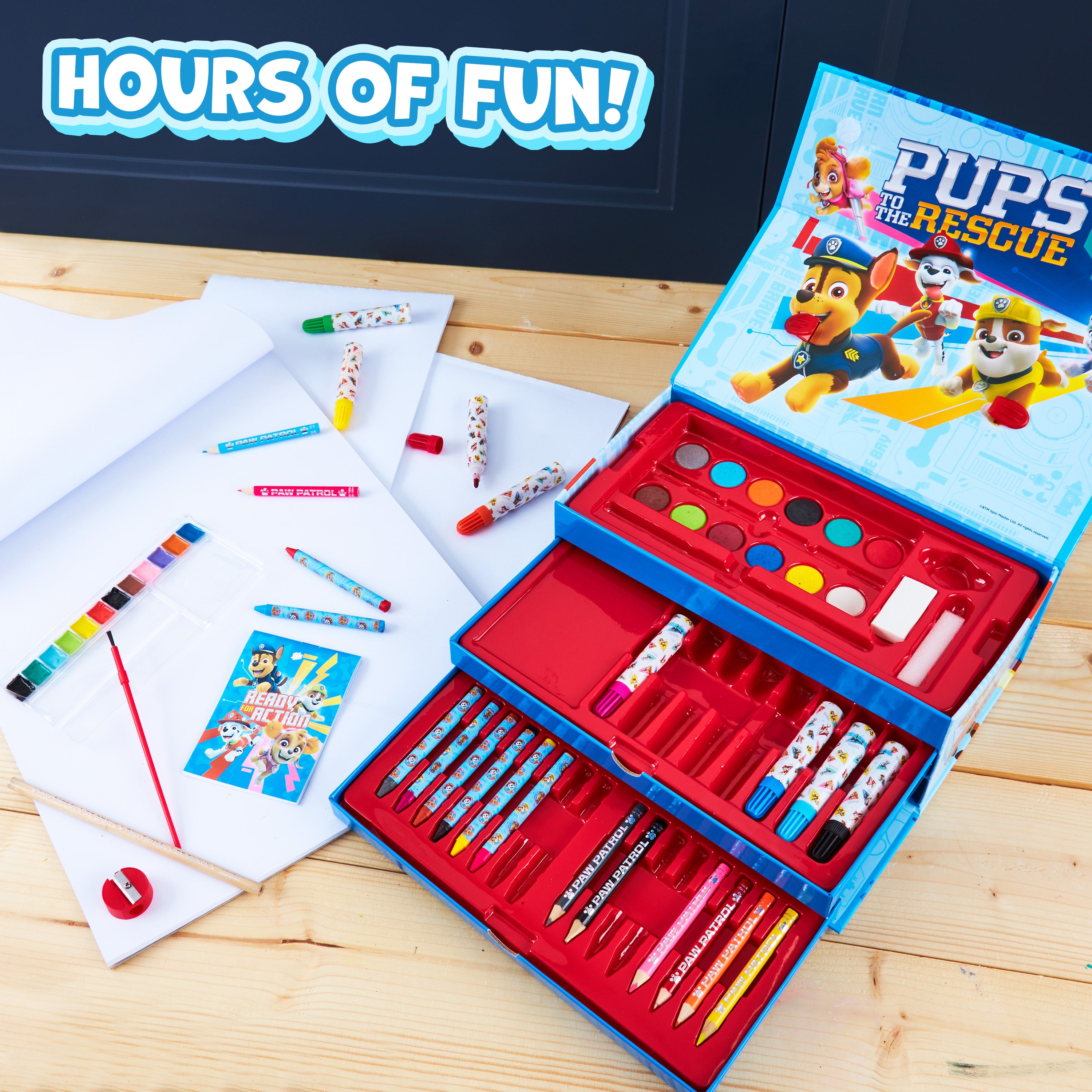 PAW PATROL Art Set Kids Colouring Pencils Felt Tip Pens Crayons Paints Stationery Crafts Boys Girls Art Supplies Preschool Travel 40 Plus Pcs Gift Set (Multicolor) - Get Trend