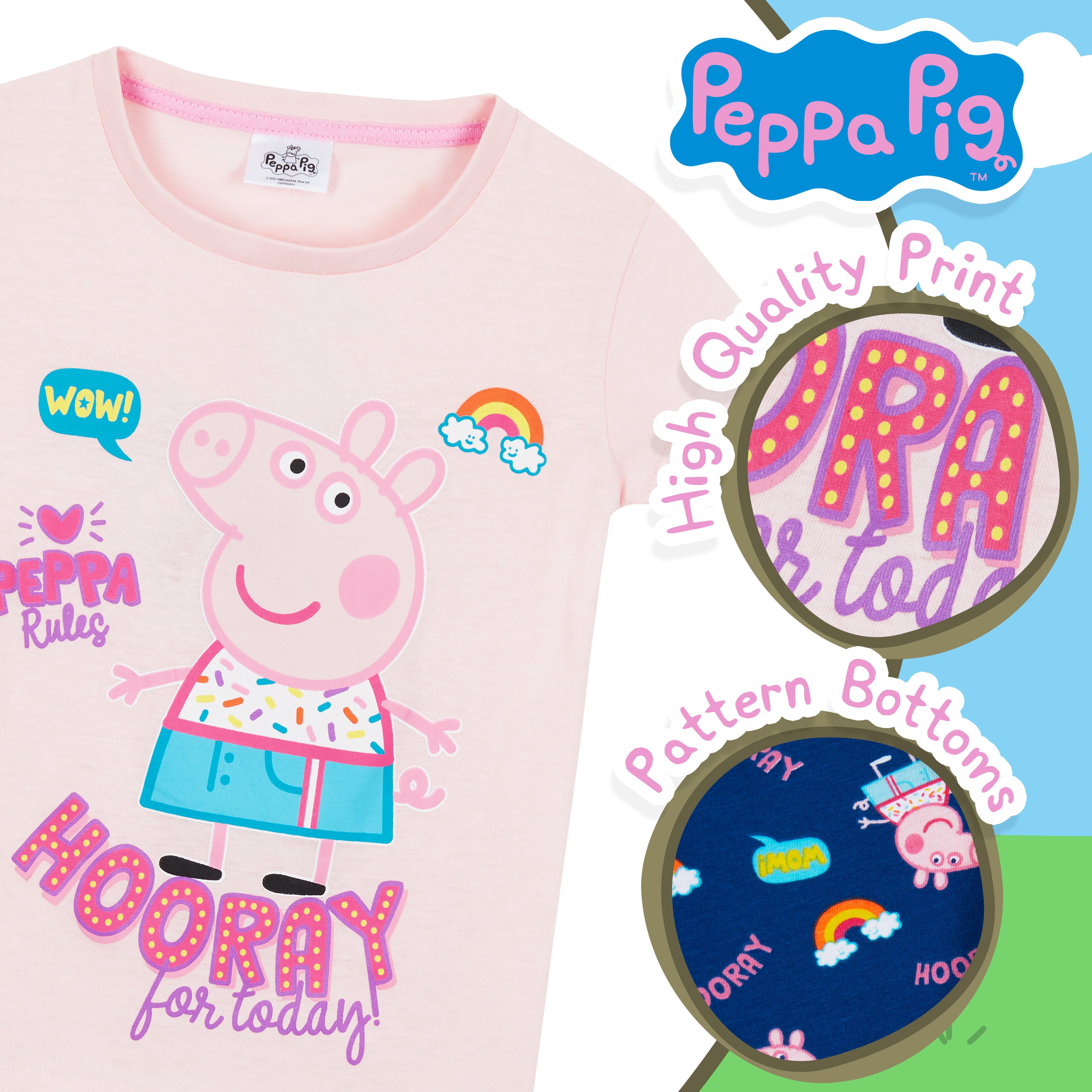 buy Peppa Pig Girls Pyjamas Pink_navy 3